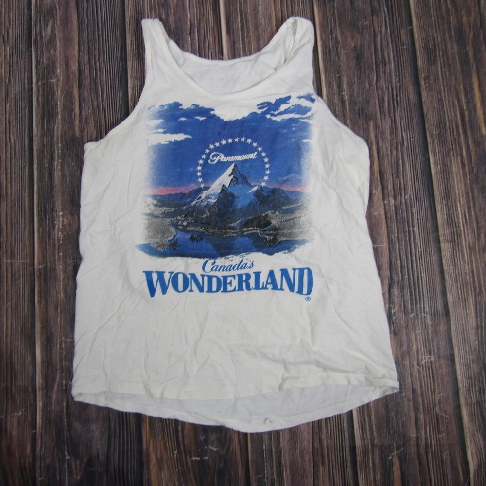 Vintage Paramount Canada's Wonderland Shirt Mens Medium Tank Top Theme Park 80s